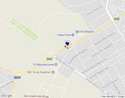 Билборд A в Буче, 6х3  м. Буча, траса М-07 "Київ-Ковель", км 30+050 ліво, вул. Нове Шосе, навпроти ТЦ Модуль, за 150м до магазину Епіцентр, за 450м до ТРЦ Avenir Plaza, через 100м після АЗС WOG схема