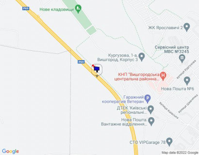 Білборд, Бігборд (Борд)  A у Вишгороді, 6х3  м. Вишгород, траса Р-69 "Київ-Вишгород-Десна", км 19+500 ліво, через 850м після повороту на вул. Яблунева схема