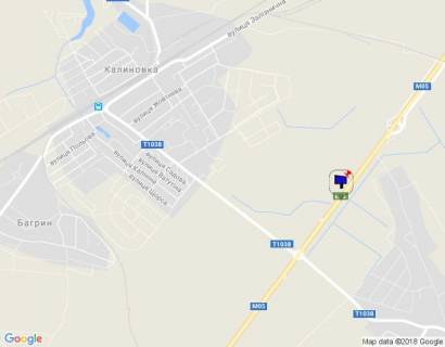 Білборд, Бігборд (Борд)  B у Калинівка, 6х3  смт. Калинівка, траса М-05 Київ-Одеса, км 34+655 ліво, за 540м до розв'язки на м. Васильків та смт. Калинівка схема
