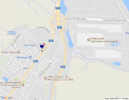 Билборд A в Обухове, 6х3  м. Обухів, вул. Київська, 123, навпроти ринку "Піщаний", за 100м до повороту до супермаркету "Велмарт" схема