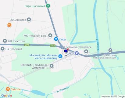 Билборд A в Ирпене, 6х3  м. Ірпінь, вул. Чкалова, в'їзд в м. Ірпінь з м. Гостомель, навпроти АЗС Параллель, біля зупинки "Ірпінь", Сіті Маркет схема