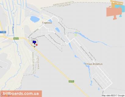 Билборд A в Гостомеле, 6х3  смт. Гостомель, траса М-07 "Київ-Ковель", км 21+800 право, навпроти СТО Автопрофі схема