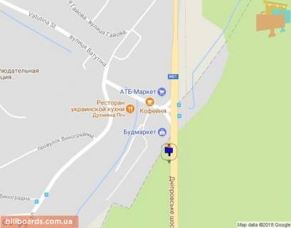 Билборд A в Лесниках (Киевской обл), 6х3  Дніпровське шосе, траса Н-01 "Київ-Знам'янка", км 21+080 право, через 180м після повороту на с. Лісники, через 430м після магазинів Сільпо та АТБ, через 580м після магазину Фора схема