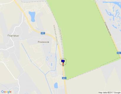 Билборд A в с. Романкове, 6х3  Дніпровське шосе, траса Н-01 "Київ-Знам'янка", км 30+970 ліво, за 2,2км до ресторану "Край-Рай", елітна приватна забудова, біля с. Великі Дмитровичі схема
