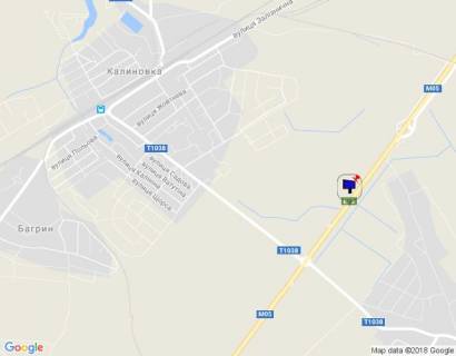 Білборд, Бігборд (Борд)  B у Калинівка, 6х3  смт. Калинівка, траса М-05 Київ-Одеса, км 34 + 655 ліво, за 540м до розв'язки на м. Васильків та смт. Калинівка схема
