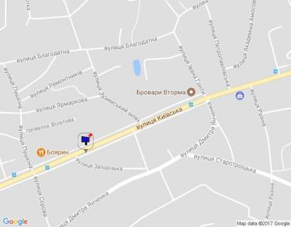 Билборд B в Бровары, 6х3  м. Бровари, вул. Київська, 108, за 200м до повороту на Красницького повіту вул. (кол. Сєрова) та магазину "Фора", за 30м до повороту на вул. Запорізька, через 180м після повороту на вул. Леонтовича, через 210м після повороту на Зазимський шлях (кол. Челюскіна) схема