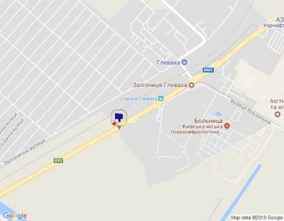 Білборд, Бігборд (Борд)  A у Глевасі, 6х3  смт. Глеваха, траса М-05 Київ-Одеса, км 29+280 ліво, за 280м до повороту на вул. Вокзальна та АЗС КЛО схема