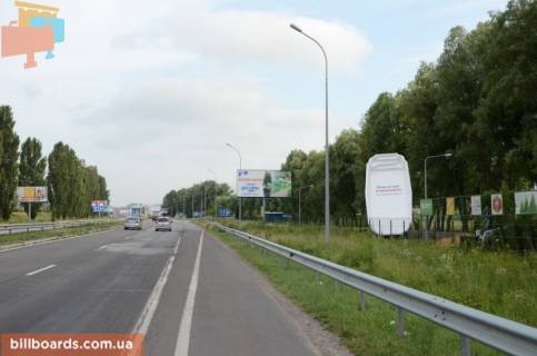 Билборд A в Киеве, 6х3  шосе Дніпровське (шосе Дніпропетровське), траса Н-01 "Київ-Знам'янка", км 23+000 право, садовий центр "Інтерфлора" схема