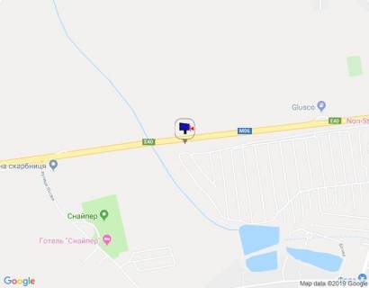 Билборд B в Стоянке с. Стоянка, траса М-06 Київ-Чоп (Житомир), км 22+970 ліво, виїзд з с. Стоянка, 750м до повороту на Базу "Снайпер" схема