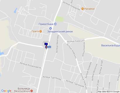 Билборд B в Василькове м. Васильків, вул. Декабристів, 133, 9 школа, поворот на вул. Бурки схема