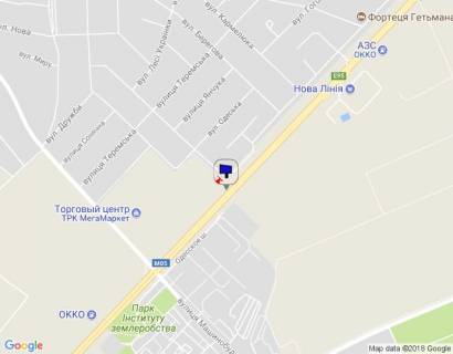 Билборд B в Киеве, 6х3  с. Гатне, траса М-05 Київ-Одеса, км 14+625 право, за 560м до Нової Лінії та магазину АТБ, через 320м після заїзду у МегаМаркет Гатне, через 465м після повороту на Гатне, Крюківщину, Вишневе схема