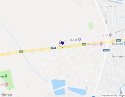 Билборд A в Стоянке с. Стоянка, траса М-06 "Київ-Чоп" (Житомир), км 22+575 ліво, 375м до АЗС GLUSCO, 700м до АЗС КЛО, перед розв'язкою на Ірпінь, Білогородку  схема