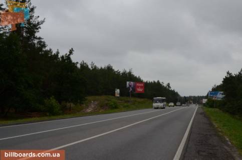 Билборд B в с. Плюты, 6х3  Конча-Заспа, траса Р-01, км 34+600 право, поворот на с. Рудики, с. Плюти фото 1
