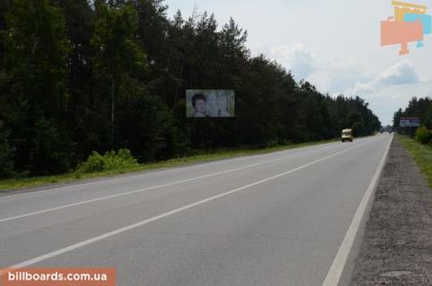 Билборд B в с. Плюты, 6х3  Конча-Заспа, траса Р-01, км 34+900 ліво, поворот на с. Плюти схема