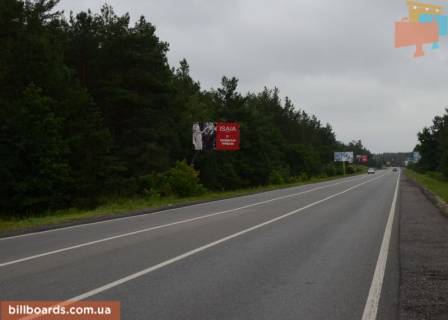 Билборд B в с. Плюты, 6х3  Конча-Заспа, траса Р-01, км 34+900 право, поворот на с. Плюти фото 1