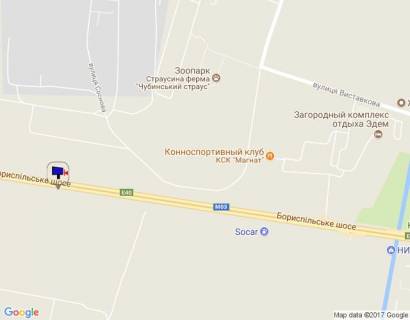 Билборд B в Киеве, 8х4  Бориспільська траса, траса М-03 "Київ-Харків", км 27+800 право, через 900м після АЗС SOCAR, через 1,4км після НІКО-Україна схема