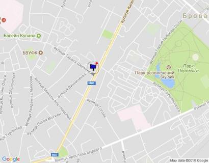 Билборд A в Бровары, 6х3  м. Бровари, вул. Київська, 217, перехрестя з вул. Тараса Шевченка, біля автобусної зупинки схема