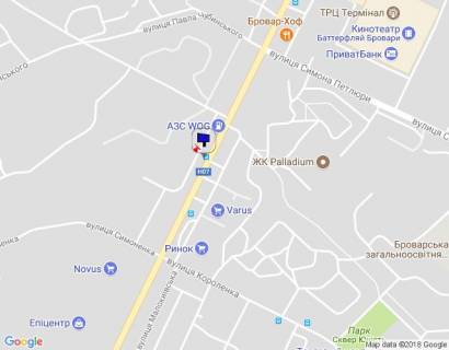 Билборд B в Бровары, 6х3  м. Бровари, вул. Київська, 331, біля автобусної зупинки, навпроти магазину АТБ, через 90м після магазину "Varus", через 90м після заїзду на ринок, через 220м після повороту на вул. Василя Симоненка та пров. Чорних Запорожців (кол. Короленка, Камо) , за 95м до АЗС "WOG", за 115м до схема