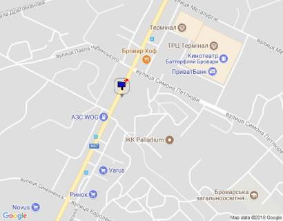 Билборд B в Бровары м. Бровари, вул. Київська, навпроти будинку 265/2, за 60м до повороту на вул. Василя Стефаника та 80м до АЗС WOG, через 105м після розвилки з вул. Павла Чубинського та Петлюри Симона вул. (кол. Черняховського) схема