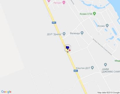 Билборд B в Киеве, 6х3  Конча-Заспа, траса Р-01, км 32+150 право, поворот на с. П'ятихатки (вул. Анатолія Солов'яненка), за 150м до автобусної зупинки схема