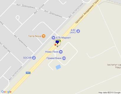 Билборд A в Гатном, 6х3  с. Чабани, початок проспекту Академіка Глушкова, траса М-05 Київ-Одеса, км 13+930 ліво, навпроти магазину АТБ, біля Нової Лінії, за 130м до АЗС ОККО, верх схема