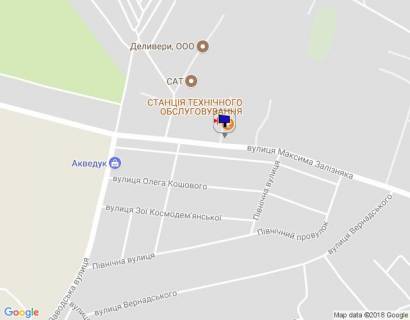 Billboard B in Uman, 6х3  m. Uman', st. Maksima Zaliznaka, 6, za 140m do povorotu na st. Pivnicna ta 90m do avtobusnoi zupinki, cerez 105m pisla povorotu na st. Gastello scheme