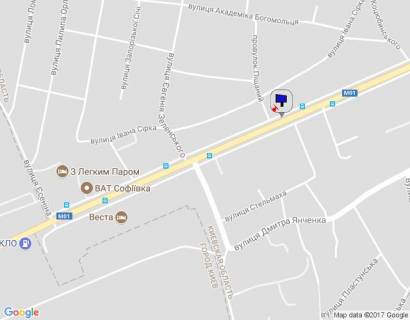 Билборд B в Бровары, 6х3  м. Бровари, вул. Київська, 41, за 50м до автобусної зупинки, через 260м після перехрестя з вул. Євгенія Зеленського, через 550м після магазину "Фора", через 570м після перехрестя з вул. Єсеніна схема