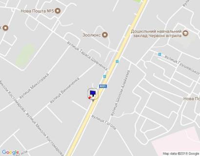 Билборд B в Бровары, 6х3  м. Бровари, вул. Київська, 205, через 60м після перехрестя з вул. Гоголя, за 170м до повороту на вул. Тараса Шевченка схема