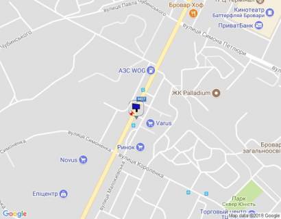 Билборд A в Бровары, 6х3   м. Бровари, вул. Київська, біля автобусної зупинки та магазину "Varus", заїзд на ринок, за 110м до повороту до магазину "АТБ", за 185м до АЗС "WOG", за 205м до повороту на вул. Василя Стефаника, через 130м після повороту на вул. Василя Симоненка та схема