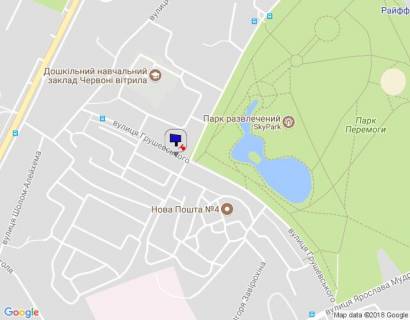 Билборд B в Бровары, 6х3  м. Бровари, вул. Грушевського, 15А, біля автобусної зупинки, через 30м після повороту на Героїв Небесної Сотні вул. (кол. Возз’єднання) та Парку Перемоги схема