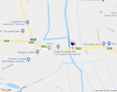 Billboard A in Irpin, 6х3  m. Irpin', trasa M-07 "Kiiv-Kovel'", km 23+200 pravo, mist cerez r. Irpinka, v'izd u misto, za 375m do AZS OKKO, cerez 400m pisla magazinu ATB, cerez 450m pisla magazinu FORA, niz scheme
