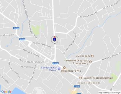 Ситилайт A в Василькове, 1,2х1,8  м. Васильків,вул. Декабристів, 7 біля кафе "Ласощі" схема