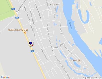 Билборд B в с. Козине Конча-Заспа, траса Р-02, км 30+750 право,   заміська резиденція  "QUEEN", клуб "SPORT LIFE", супермаркет "FAVORE" схема