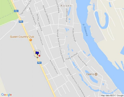 Билборд B в Козине, 6х3  Конча-Заспа, траса Р-01, км 30+750 право, за 100м до комплексу "QUEEN COUNTRY CLUB", через 220м після клініки "VIVA" схема