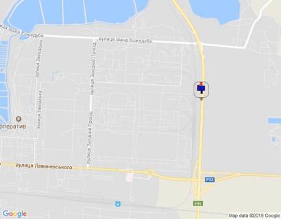 Билборд A в Белой Церкви, 6х3  м. Біла Церква, траса М-05 Київ-Одеса, км 85+975 право, через 795м після повороту на Івана Кожедуба вул. (кол. Петра Запорожця), за 820м до розв'язки та повороту на вул. Леваневського, низ схема