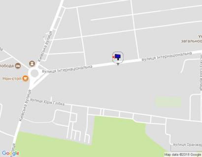 Билборд A в Умане, 6х3  м. Умань, вул. Інтернаціональна, навпроти будинку 41, за 325м до повороту на вул. Інститутська, через 455м після розв'язки з вул. Комарова та вул. Київська схема