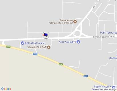 Білборд, Бігборд (Борд)  A у Умані, 6х3  м. Умань, вул. Дерев'янка, за 80м до автобусної зупинки та 200 м до розв'язки з вул. Теплична, через 500м после повороту з траси М-12 схема