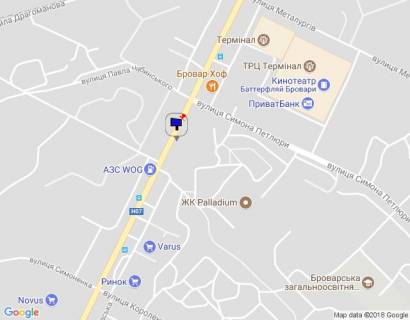Билборд B в Бровары, 6х3   м. Бровари, вул. Київська, навпроти будинку 265/2, за 45м до повороту на вул. Василя Стефаника, за 65м до АЗС "WOG", за 160м до магазину АТБ, за 250м до магазину "Varus", за 250м до заїзду на ринок, за 380м до повороту на вул. Василя Симоненка та схема