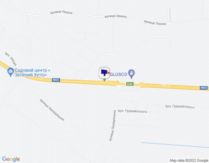 Билборд A в Иванков, 6х3  с. Іванків, харківська траса, траса М-03 "Київ-Харків", км 48+500 ліво, біля автобусної зупинки, за 450м до АЗС Sun Oil, через 150м після АЗС GLUSCO та повороту на вул. Любарецька схема