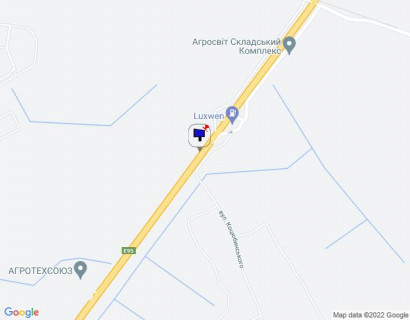 Билборд A в Калиновке, 6х3  смт. Калинівка, траса М-05 Київ-Одеса, км 34+020 право, навпроти заїзду на АЗС LUXWEN схема