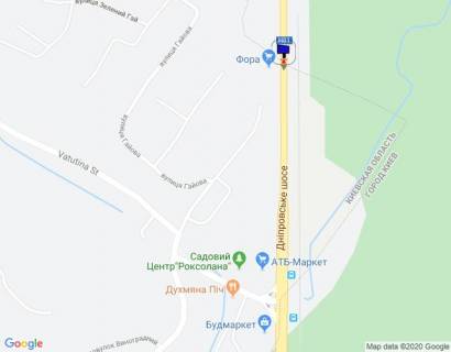 Билборд B в Лесниках (Тернопольской обл), 6х3  Дніпровське шосе, траса Н-01 "Київ-Знам'янка", км 20+350 право, через 200м після повороту на с. Лісники, низ схема