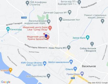 Сiтiлайт B у Василькові, 1,2х1,8  м. Васильків, вул. Грушевського, 26-28, перехрестя з вул. Юрія Гагаріна, біля аптеки та кафе "Старе місто", за 50м до автобусної зупинки, за 100м до повороту на вул. Карла Лібкнехта, через 250м після розв'язки з вул. Кітченка, вул. Шевченка та вул. схема