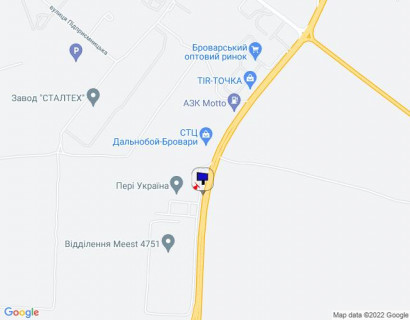 Билборд B в Бровары, 6х3  м. Бровари, траса М-01 "Київ-Чернігів-Нові Яриловичі", км 26+850 ліво, об'їзд м. Бровари, через 850м після розв'язки з трасою Р-03 (Північно-Східний об'їзд м. Київ), за 400м до АЗС Motto, за 900м до перехрестя з Москаленка Сергія вул. (кол. Маршала Красовського) та автошляхом схема