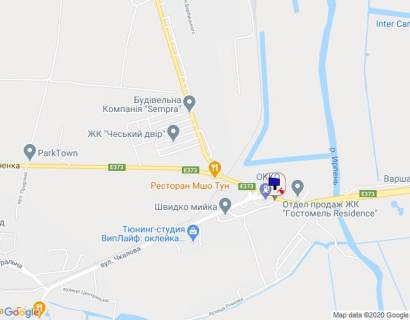 Билборд B в Ирпене м. Ірпінь - смт. Гостомель, км 23+550 ліво, перед Сіті Маркетом, перед АЗК ОККО схема