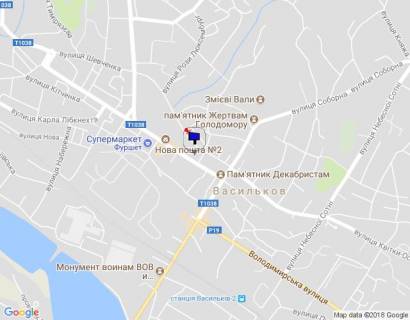 Билборд B в Василькове м. Васильків, вул. Грушевського, 4 зі сторони  кафе “Змеевые Валы” схема