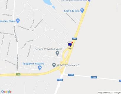 Билборд A в Глевахе, 6х3  смт. Глеваха, траса М-05 Київ-Одеса, км 26+150 право, біля розв'язка на м. Васильків (Рославичі) схема