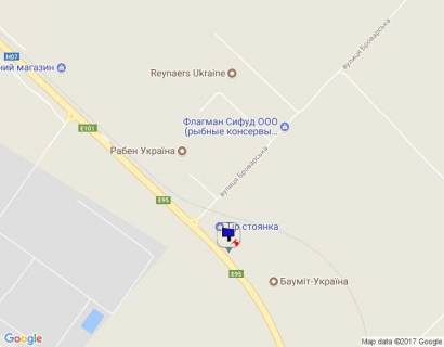 Билборд A в с. Калиновка об'їзд м. Бровари, траса М-01, км 34+500 право, с.Калинівка, термінал Raben,  "Флагман СіФуд", "Транс Логістік" схема