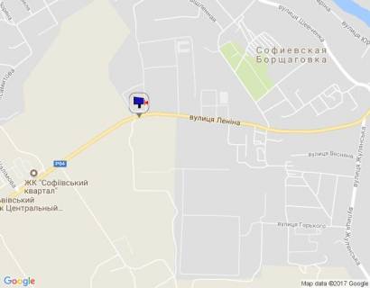 Билборд B в Киеве, 3х6  c. Софіївська Борщагівка, траса Р-04 "Київ-Бишів-Звенигородка", км 2+450 ліво, вул. Соборна (Леніна), за 500м до ЖК "Софія Клубний", за 650м до ЖК "Софіївський квартал" та ЖК "Софія" схема