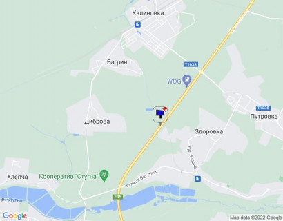 Билборд A на трассах Киевской области, 6х3  с. Здоровка, траса М-05 Київ-Одеса, км 37+280 право, біля поворту на с. Здоровка та с. Діброва, через 1.3км після АЗС WOG схема