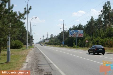 Билборд A в с. Козине, 6х3  Конча-Заспа, траса Р-01, км 31+040 право, котеджне містечко "Олександрівське", навпроти клініки "VIVA", через 390м після комплексу "QUEEN COUNTRY CLUB" схема